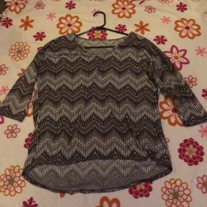 Black and White Blouse